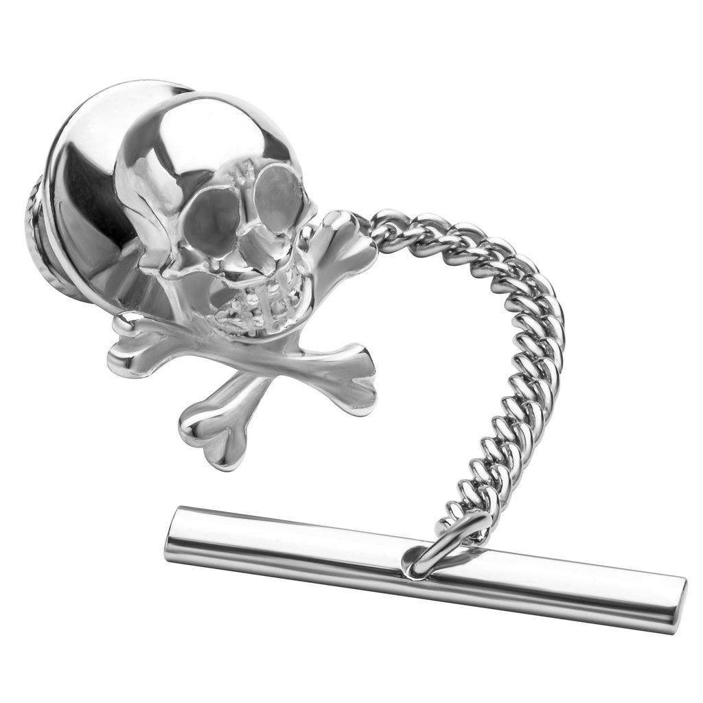 Sterling Silver Skull Crossbones Tie Tack – The Cufflink Store