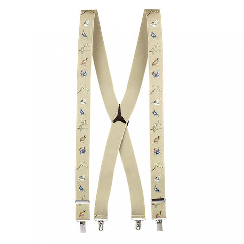 Sand with Country Birds Motif Braces