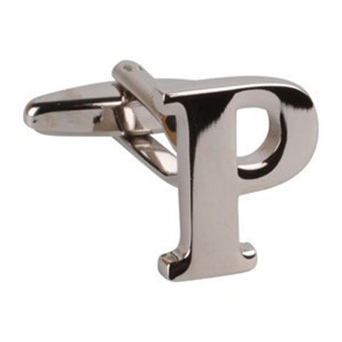 Letter P Initial Cufflink (Sold Individually)