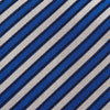 Blue and White Striped Luxury Woven Silk Tie
