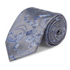 Silver & Blue Luxury Floral Silk Tie