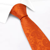 Classic Orange Paisley Silk Tie