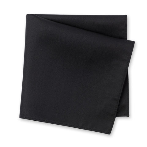 Plain Black Silk Handkerchief