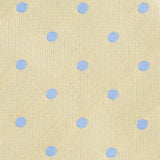 Yellow Silk Tie With Blue Polka Dots