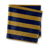 Navy & Yellow Striped Woven Silk Handkerchief