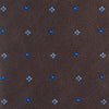 Brown & Blue Flower Spot Silk Tie