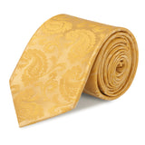 Classic Gold Paisley Silk Tie & Handkerchief Set