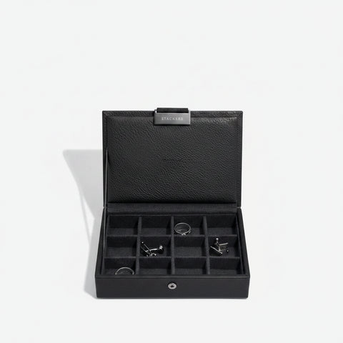 Black Lidded Mini Cufflink Box