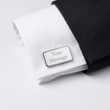 Sterling Silver Oblong Cufflinks (Engraved)