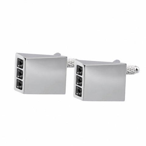 Black Crystal Wedge Cufflinks