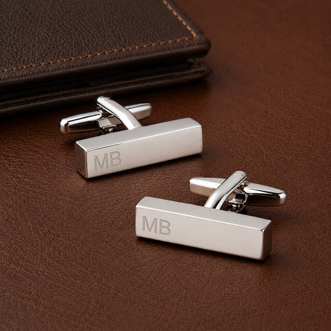 Personalised Initial Bar Cufflinks