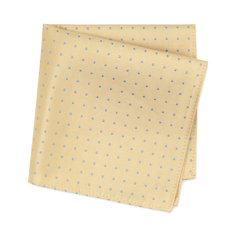 Yellow & Blue Micro Spot Silk Handkerchief