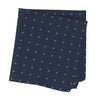 Navy & Green Polka Dot Woven Silk Handkerchief