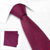 Red & Navy Dogtooth Silk Tie & Handkerchief Set