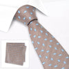 Bronze Micro Paisley Woven Silk Tie & Handkerchief Set