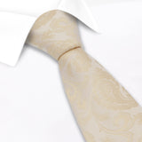 Classic Ivory Paisley Silk Tie