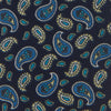 Navy Mini Paisley Printed Cotton Slim Tie