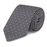 Grey Micro Spot Silk Tie