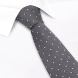 Grey Micro Spot Silk Tie