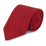 Classic Dark Red Paisley Silk Tie