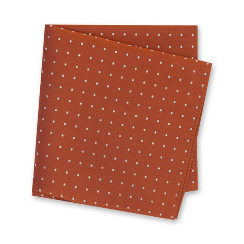 Burnt Orange Micro Spot Silk Handkerchief