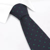 Navy & Green Micro Spot Silk Tie