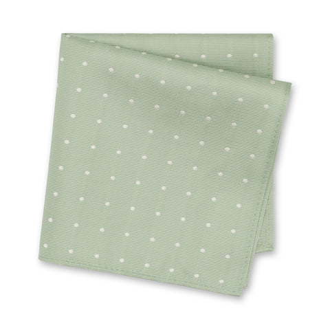 Yoghurt Green Polka Dot Silk Handkerchief