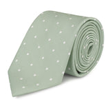 Yoghurt Green Polka Dot Silk Tie