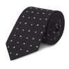 Black & White Flower Spot Silk Tie