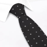 Black & White Flower Spot Silk Tie