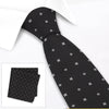 Black & White Flower Spot Silk Tie & Handkerchief Set