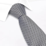 Black & Grey Diamond Gridded Silk Tie