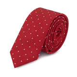 Red Polka Dot Woven Slim Silk Tie
