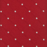 Red Polka Dot Woven Slim Silk Tie