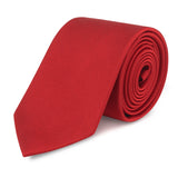 Luxury Plain Red Woven Silk Tie