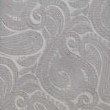 Silver Paisley Woven Silk Tie