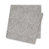 Silver Paisley Woven Silk Handkerchief
