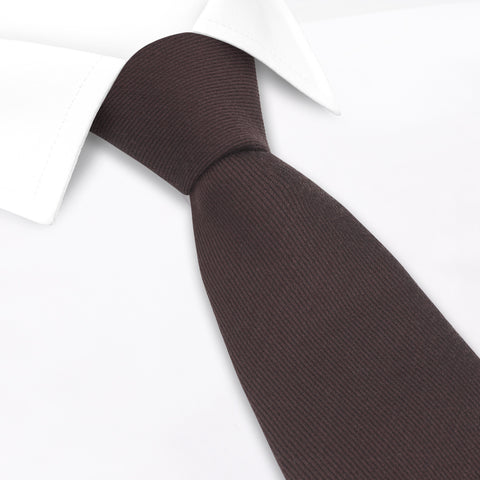 Plain Dark Brown Wool Mix Tie