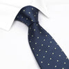 Navy & Green Polka Dot Woven Silk Tie