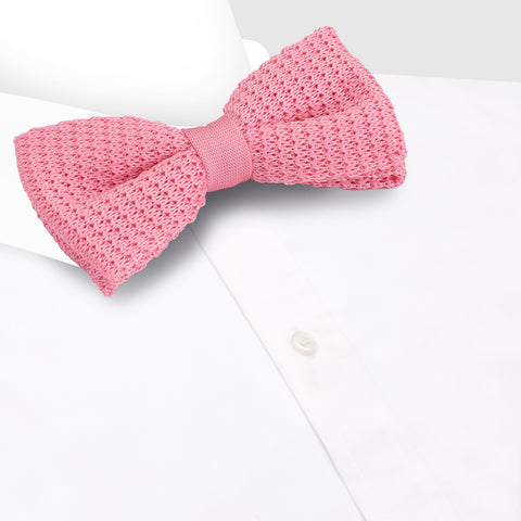 Pre-Tied Pink Knitted Bow Tie