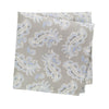 Silver Luxury Paisley Leaf Silk Handkerchief