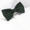 Pre-Tied Plain Dark Green Silk Bow Tie