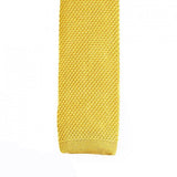 Mustard Knitted Square Cut Silk Tie