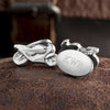 Silver Plated Motorbike Chain Cufflinks (Engraved)