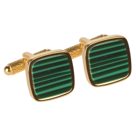 Gold with Green Centre Cufflinks