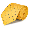 Yellow & Navy Polka Dot Woven Silk Tie