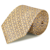 Gold & Blue Floral Luxury Silk Tie