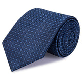 Navy & Light Blue Classic Floral Spot Silk Tie