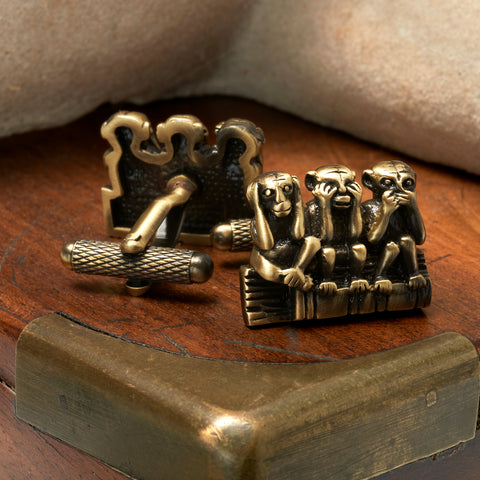 Three Wise Monkeys Cufflinks