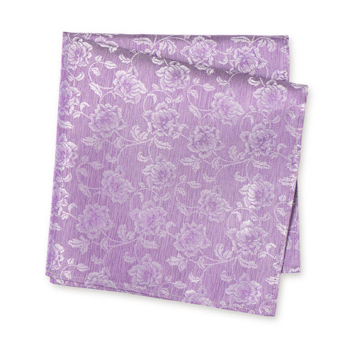 Lilac Dainty Floral Woven Silk Handkerchief